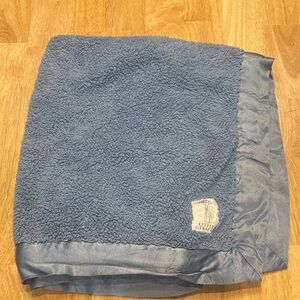 Little Giraffe Chenille & Satin Cornflower Blue Baby & Toddler Blanket 29" x 35"